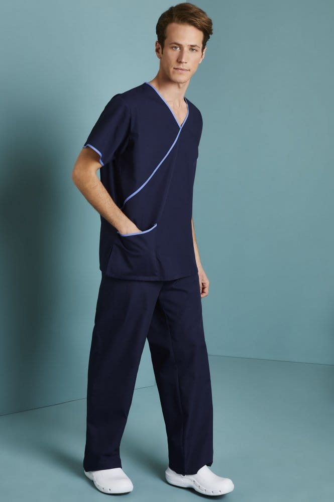 Pantalon de lavage ajusté unisexe, bleu marine / bleu hôpital11