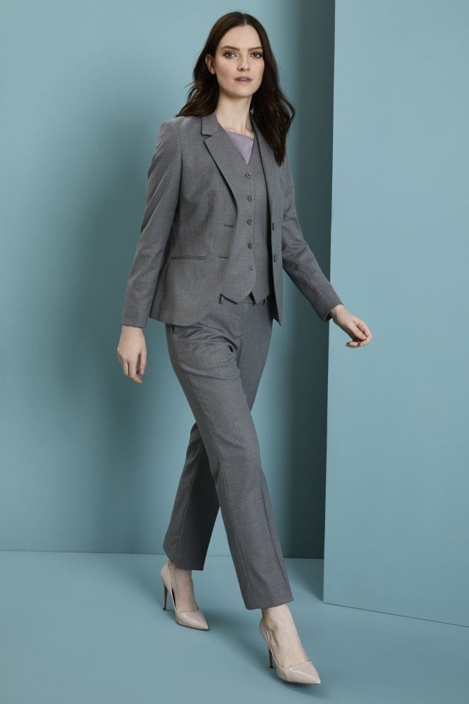 Pantalon droit contemporain pour femmes (Long), gris pâle7