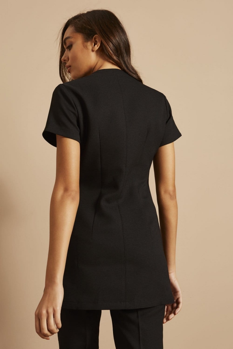 Zip Tunic with Pockets, Black