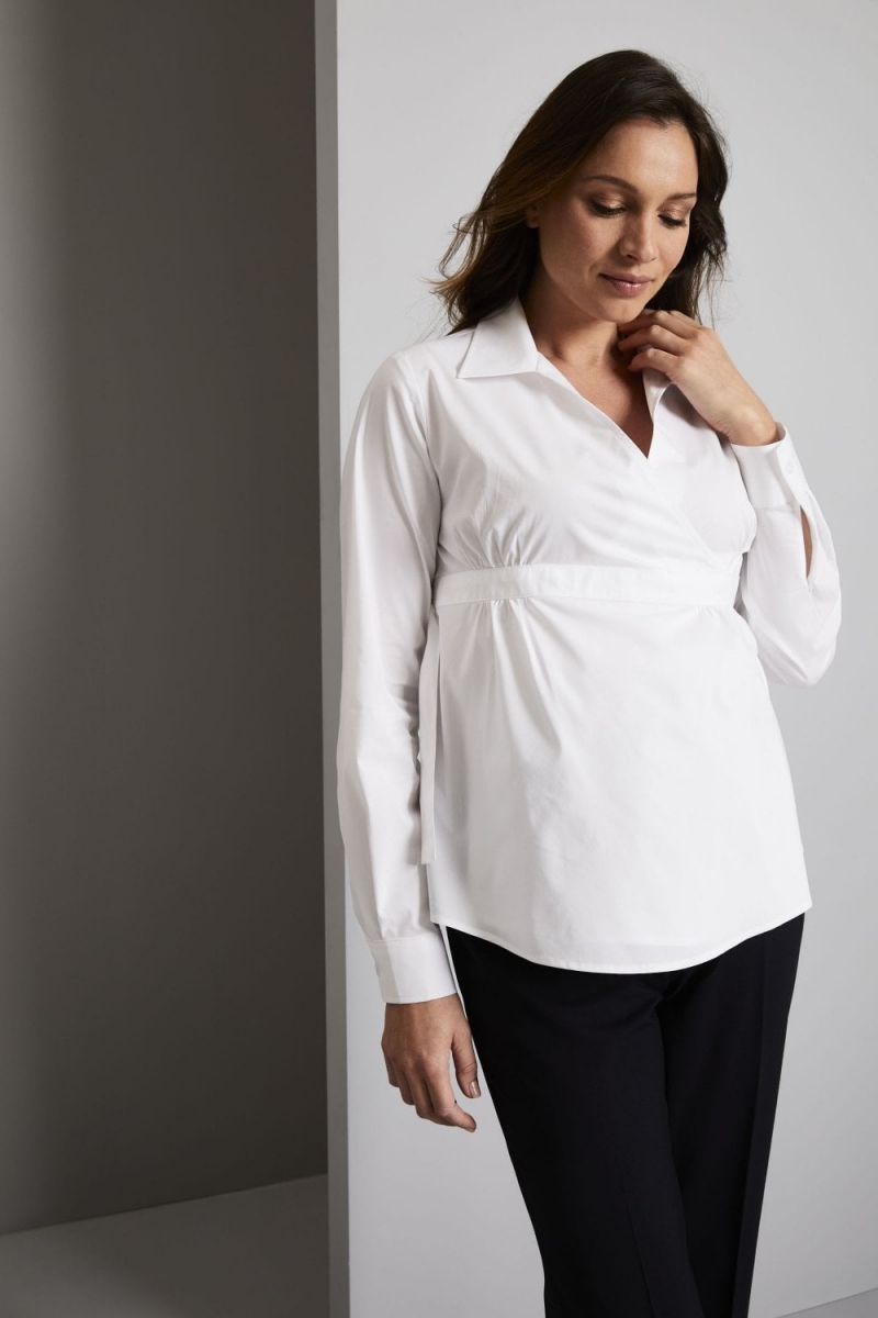 Maternity Blouse, White