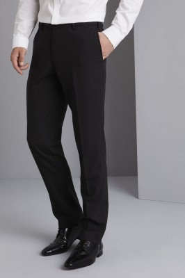 Qualitas Men's Modern Fit Flat Front Pants, Charcoal, Regular