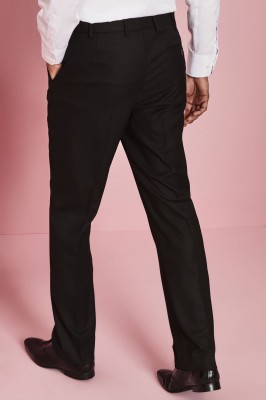 Pantalon contemporain moderne ajusté, Noir (Long)2