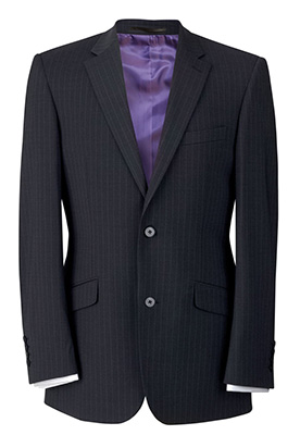Avalino Tailored Fit Jacket Charcoal Pinstripe