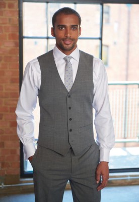 Busso Mens Waistcoat Gray