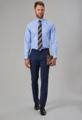 Cassino Slim Fit Trouser Navy Check
