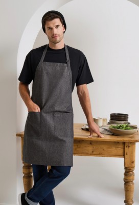 Cotton denim bib apron organic and Fairtrade certified Black Denim Cotton denim bib apron organic and Fairtrade certified Black Denim