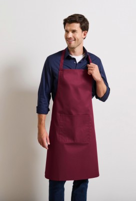 Tablier &agrave; bavette color&eacute; avec poche