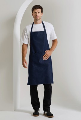 Tablier &agrave; bavette color&eacute; avec poche2