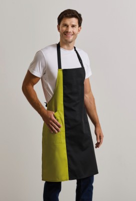 Tablier &agrave; bavette contrast&eacute;e