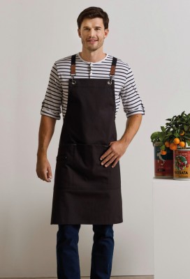 Clip and Clasp cross-back bib apron Black