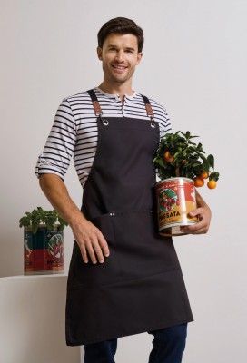 Clip and Clasp cross-back bib apron Black