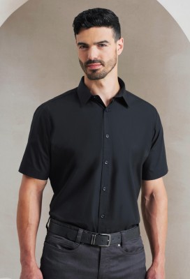 Chemise &agrave; manches courtes en popeline supr&ecirc;me