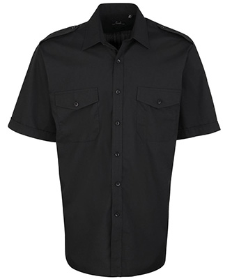 Short sleeve pilot shirt Black