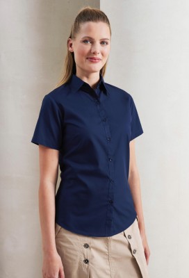 Womens short sleeve poplin blouse Navy Womens short sleeve poplin blouse Navy