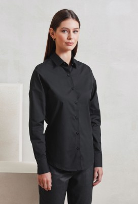 Women’s long sleeve Recyclight poplin shirt Black Women’s long sleeve Recyclight poplin shirt Black