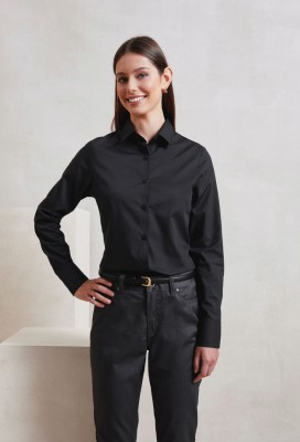 Women’s long sleeve Recyclight poplin shirt Black Women’s long sleeve Recyclight poplin shirt Black
