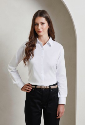 Womens signature Oxford long sleeve shirt White Womens signature Oxford long sleeve shirt White