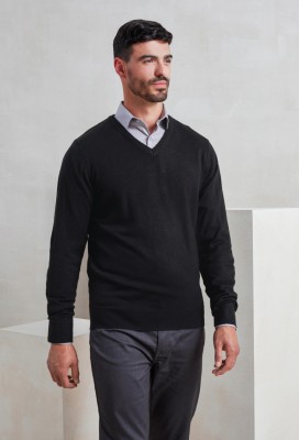 Essential acrylic v-neck sweater Black