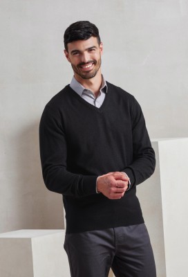 Essential acrylic v-neck sweater Black