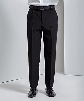Pantalon en polyester (pli simple) Noir