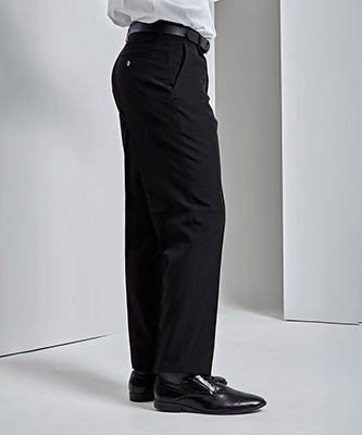 Pantalon en polyester (pli simple) Noir2