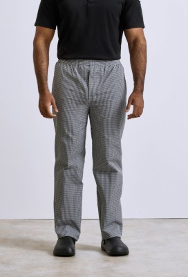 Pull-on chefs trousers Black/White Check Pull-on chefs trousers Black/White Check