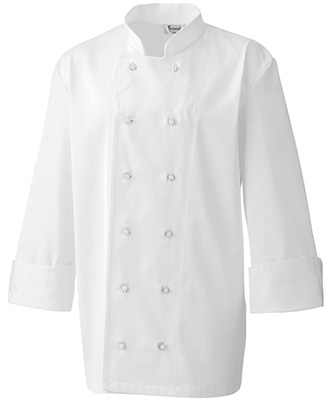 Chefs jacket studs White