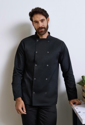 Veste de cuisine &agrave; manches longues avec fermeture &agrave; boutons-pression