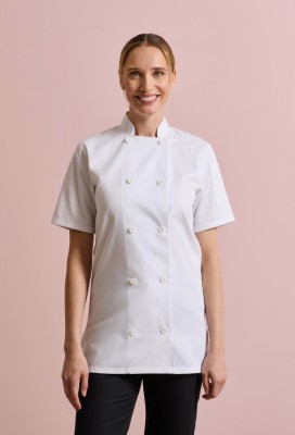 Veste de cuisine pour femme &agrave; manches courtes