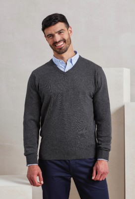 V-neck knitted sweater Charcoal