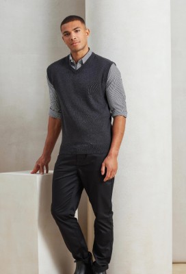 Sleeveless knitted sweater Charcoal