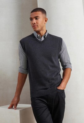 Sleeveless knitted sweater Charcoal