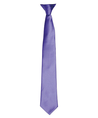 Colours satin clip tie Purple