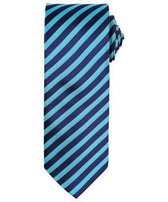 Double stripe tie TurquoiseNavy