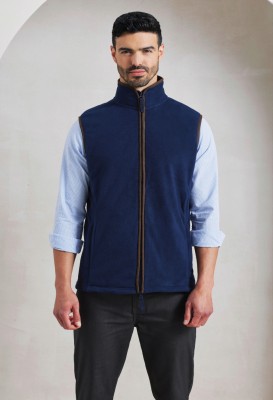 Artisan fleece gilet Navy/Brown