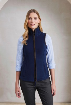 Women’s artisan fleece gilet Navy/Brown