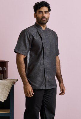  Veste de cuisine &agrave; manches courtes et fermeture zipp&eacute;e