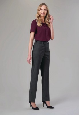 Varese Straight Leg Trouser Charcoal Pinstripe