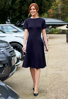 Belinda Jersey Stretch Dress Navy