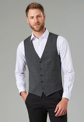 Busso Mens Waistcoat Grey Check