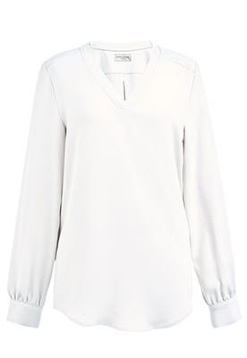 Como V-Neck Crepe de Chine Blouse