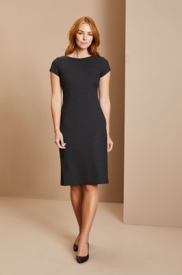 Robe contemporaine à décolleté fendu pour femme, anthracite Robe contemporaine à décolleté fendu pour femme, anthracite