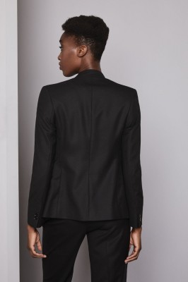 Ladies Contemporary One Button Blazer, Black