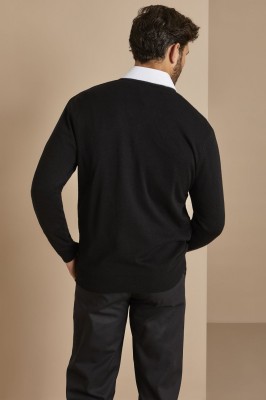 Men's V-neck Jumper, Black