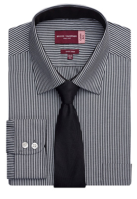 Savona Classic Fit Shirt Black/White Stripe