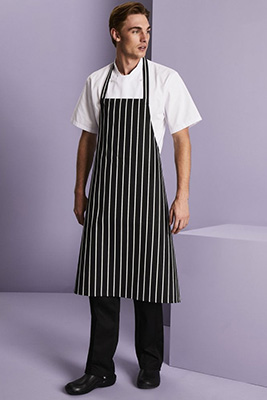 Premier Stripe Apron, Black/White Stripe