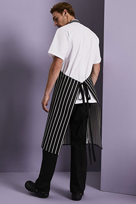 Premier Stripe Apron, Black/White Stripe