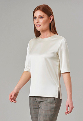 Ravenna Satin Blouse Cream