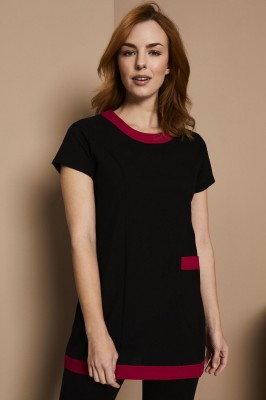 Select Retro Beauty Tunic, Black with Hot Pink Trim
