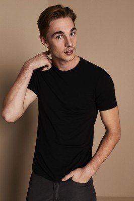 Men's Fitted Crew Neck T-Shirt, Black